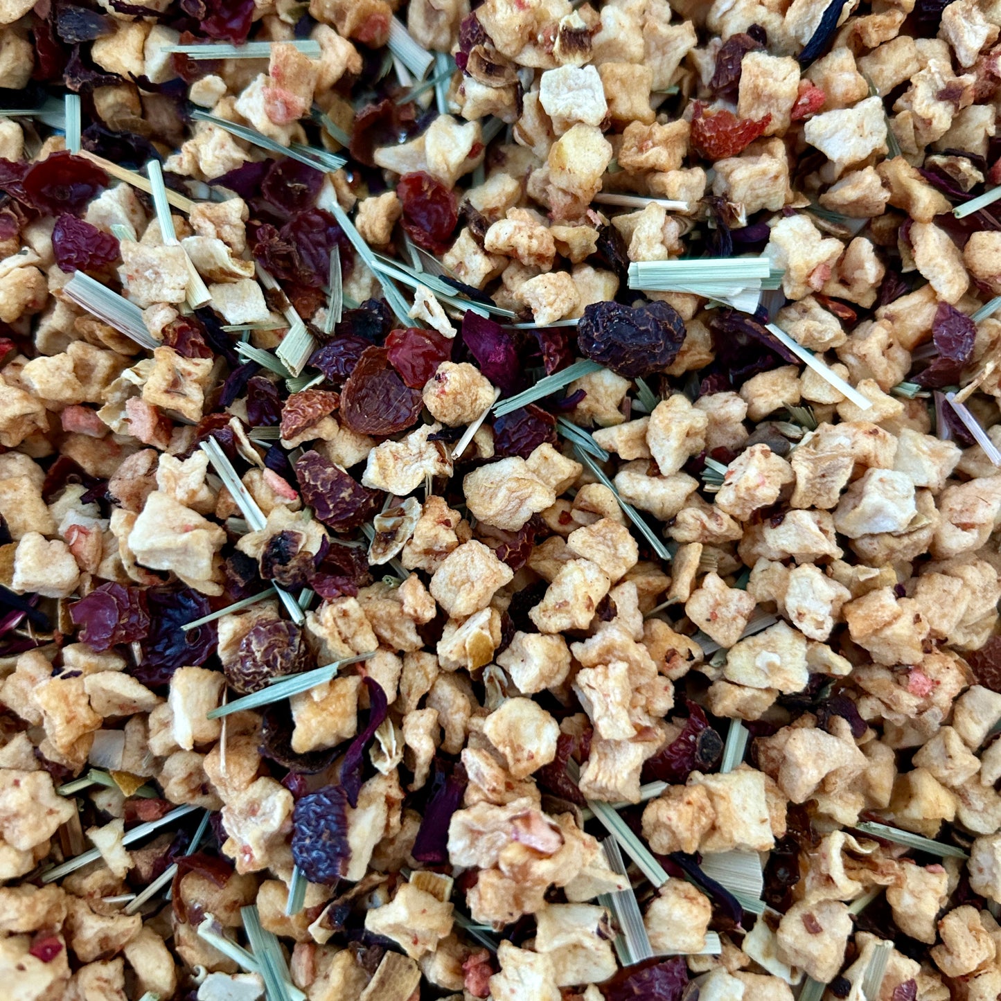 Strawberry lemonade herbal tea with bright fruit blend