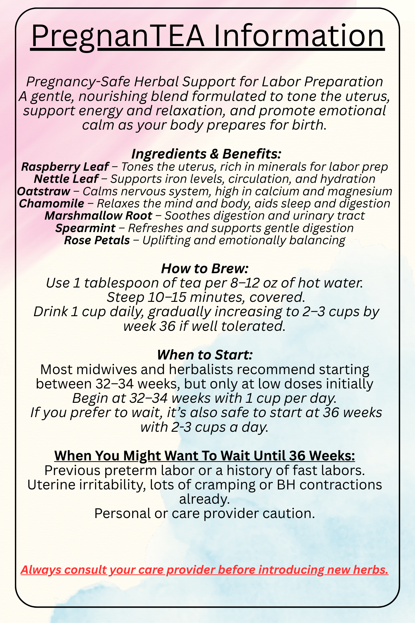 PregnanTEA (third trimester) - Caffeine Free