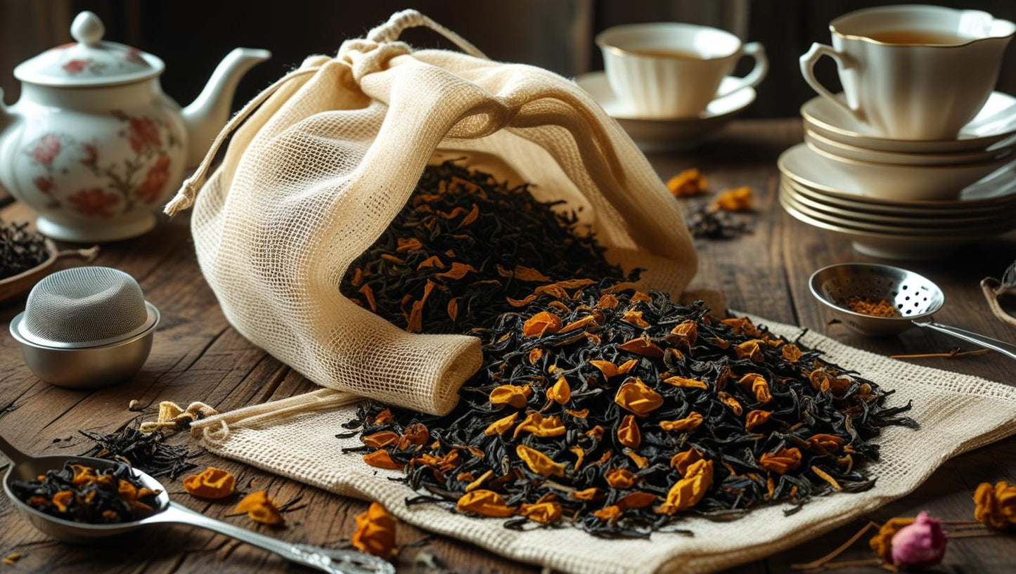 Reusable tea filter bags for loose leaf tea from Makai Tea Company